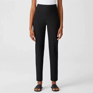 Eileen Fisher Heavy Viscose Pants Women M‎ Elastic Waist Stretch Slim Flat Front